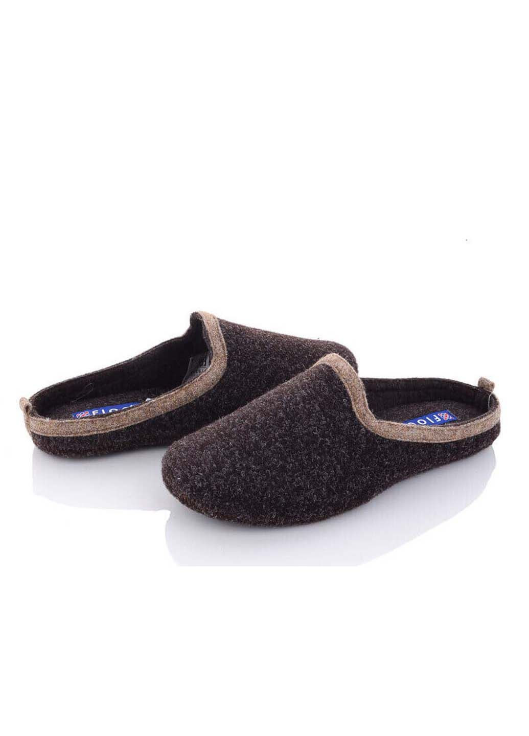 Коричневые комнатные тапочки мужские ден FLOCC