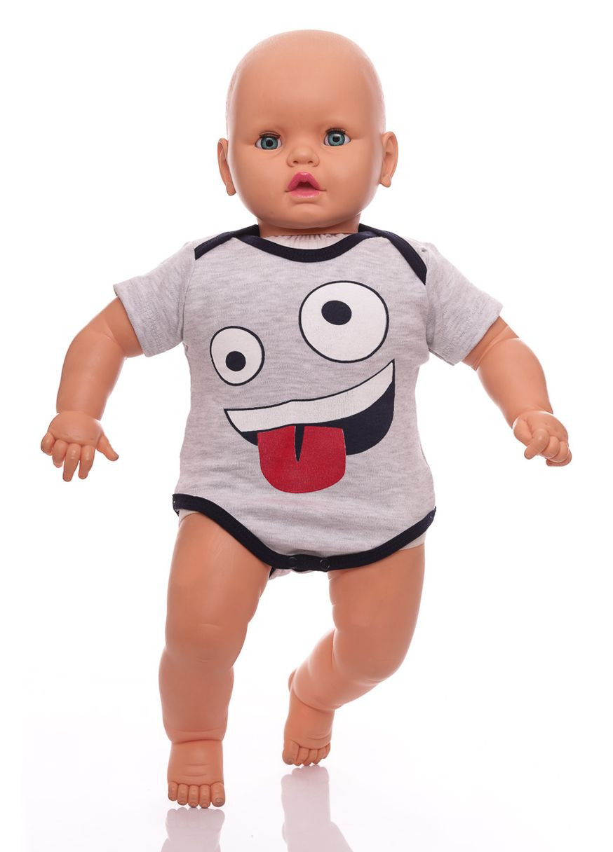 Серый летний боди+шорты модный 56 см (30547) BABYKROHA