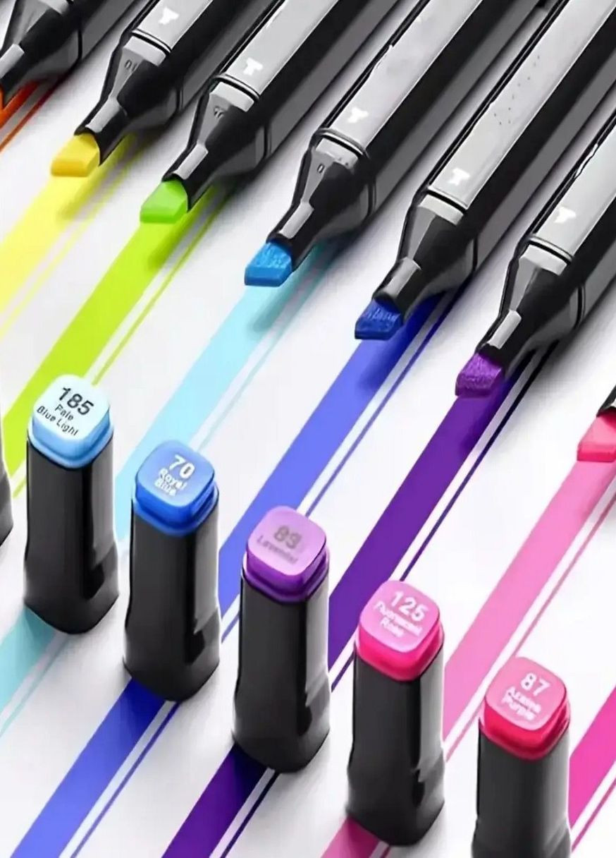 Скетч маркери для художників 100 шт, двосторонні, кейс у комплекті No Brand (352192388)