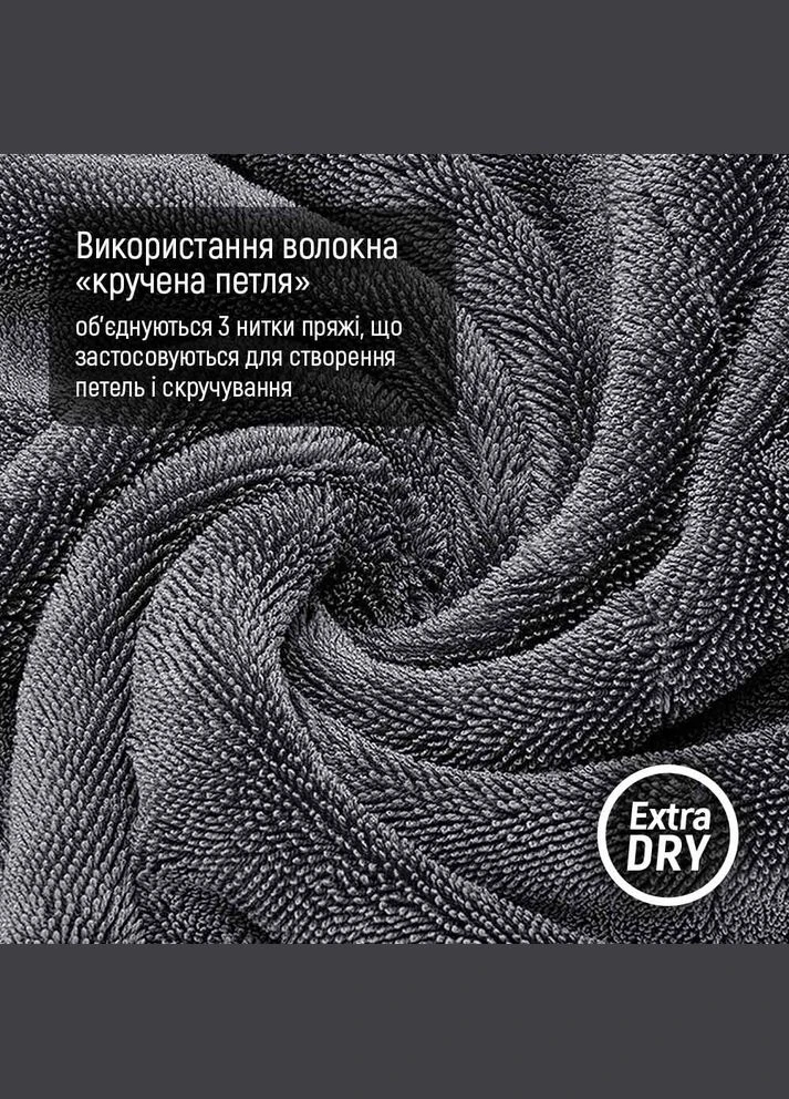 Авторушник (автомобільна мікрофібра) універсальний Extra Dry 1200gsm 40х40 см Сірий (CW-4412) Colorway (399753229)