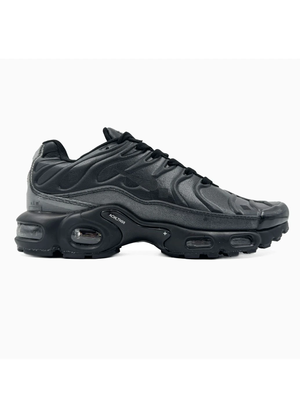 КРОССОВКИ ЖЕНСКИЕ NIKE AIR MAX TN PLUS BLACK LEATHER NIK-0480 НАЙК АИР МАКС ТН ПЛЮС ЧЕРНЫЕ No Brand чёрные демисезоны (391953443)