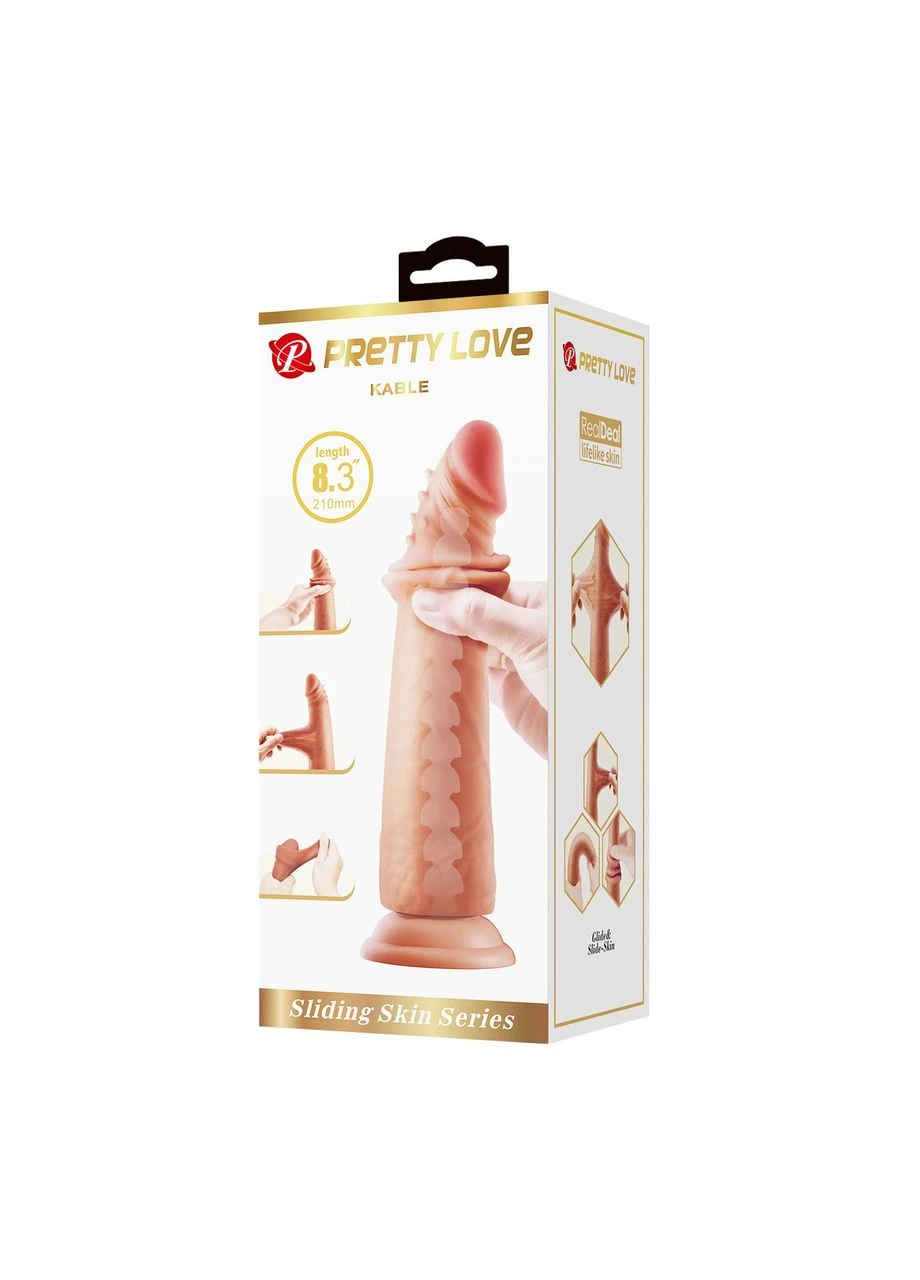 Фалоімітатор Baile KABLE 8.3(210mm) Sliding Skin Series TPR / ABS, Suction base Bendable Pretty Love (383082713)