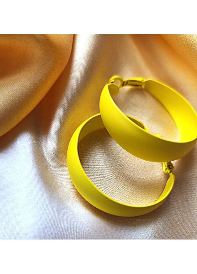 Жіночі сережки кільця кольорові Жовті No Brand (387515801)