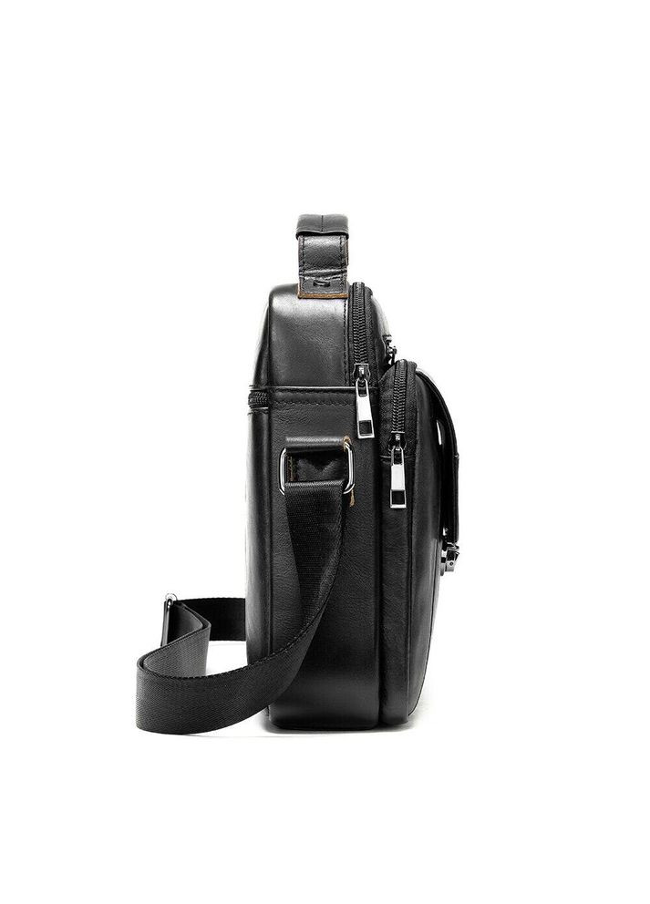 Кожаная сумка кросс боди мужская мессенджер через плечо черная 14995 Vintage (329195552)