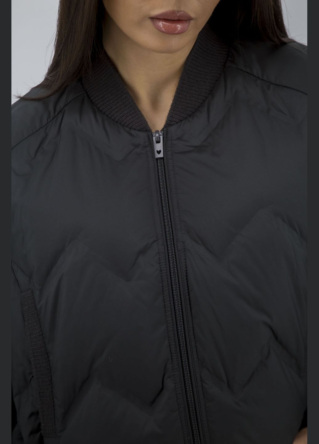 Темно-зелена демісезонна жіночий оверсайз бомбер на осінь-весну з качиним пухом basic (темнозелений, ), 47501 No Brand