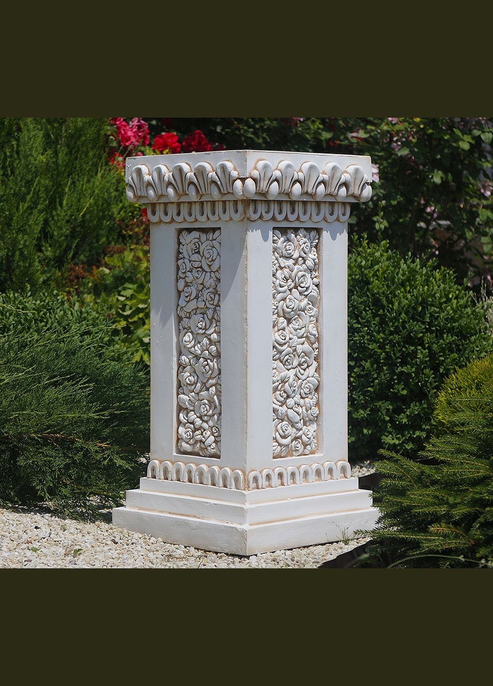 Садова скульптура Колона квадратна велика 76х39х39 см (ССП12090 Крем) Гранд Презент (284419184)