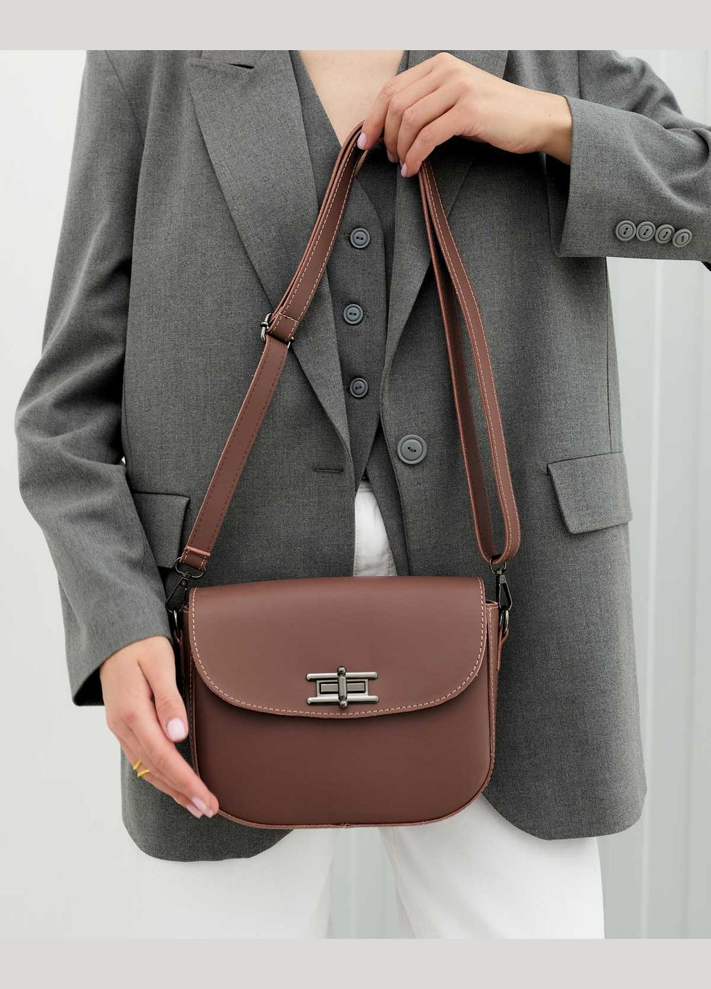 Женская компактная сумка Стеффи из экокожи фиолетового цвета среднего размера (sumka-zhnocha-steff) WeLassie (342199546)