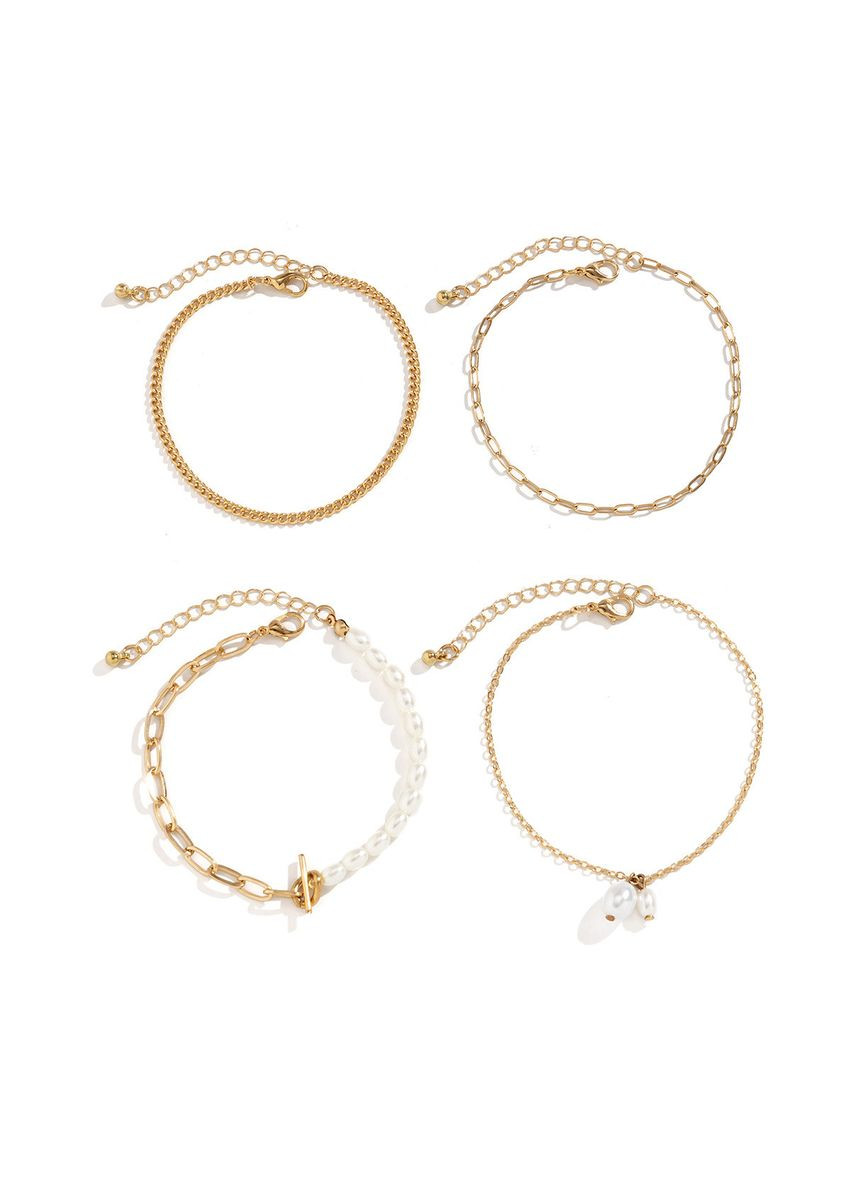 Набор браслетов на ногу из 4 штук, сет браслетов на ногу с жемчужинами «Summer Mood» ( ) China (367623264)