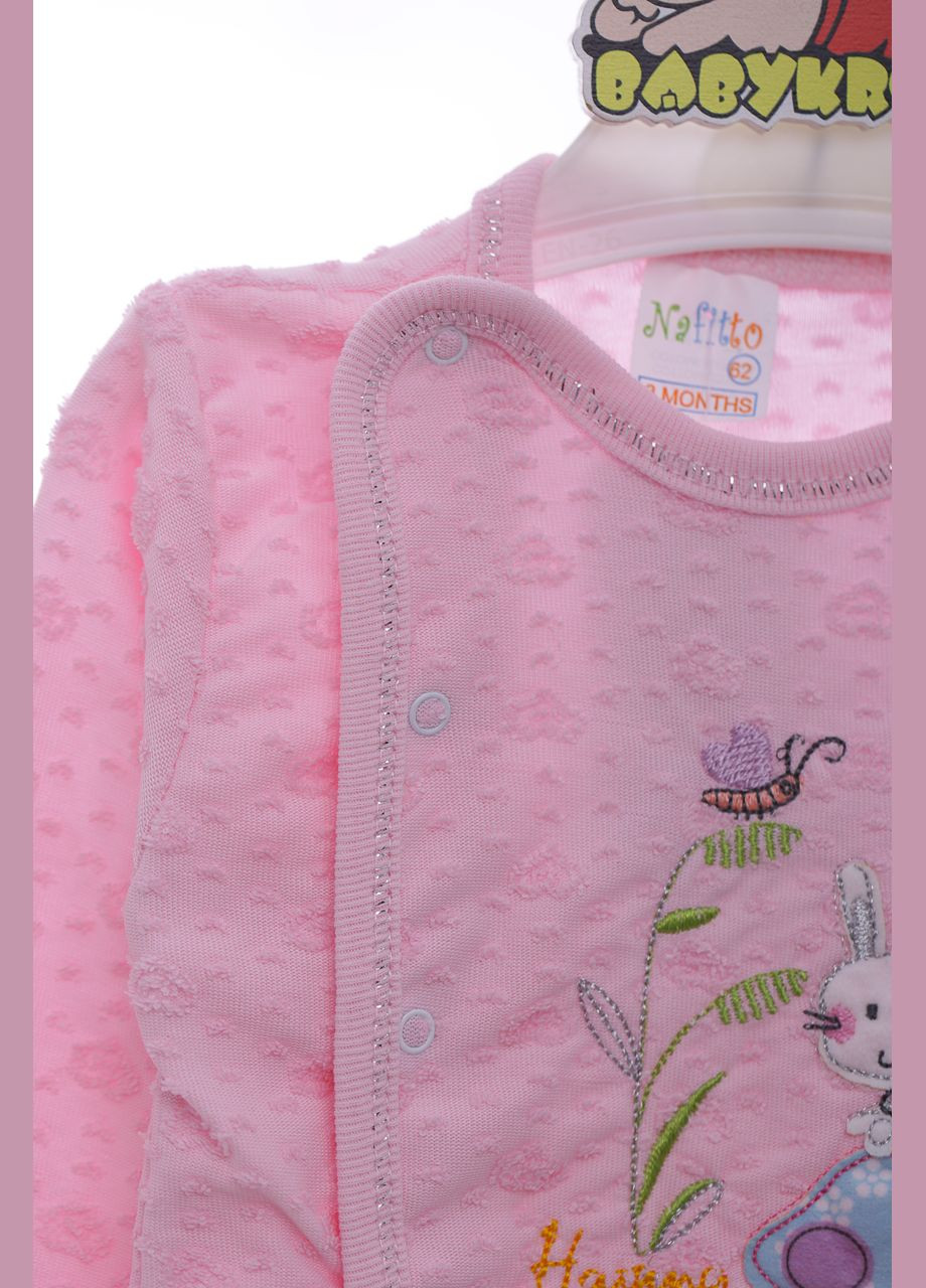 Розовый демисезонный костюм для девочки с длинным рукавом трикотажный грибочек розовый 68 см (37191) BABYKROHA