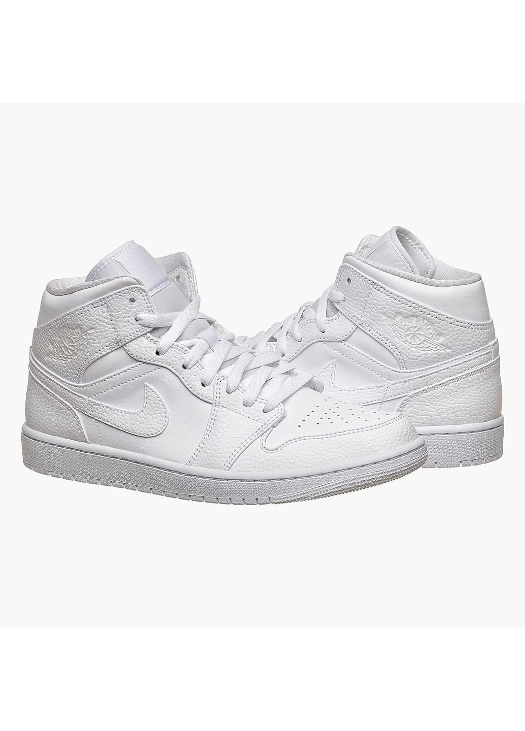 Белые демисезонные кроссовки мужские 1 mid white (554724-130) Jordan