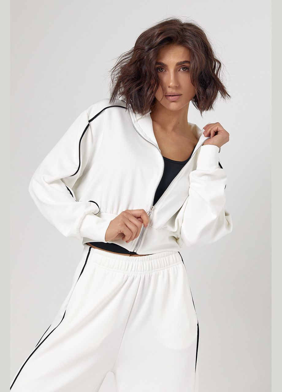 Спортивний костюм з коротким худим на блискавці і прямими штанами Lurex (319311906)
