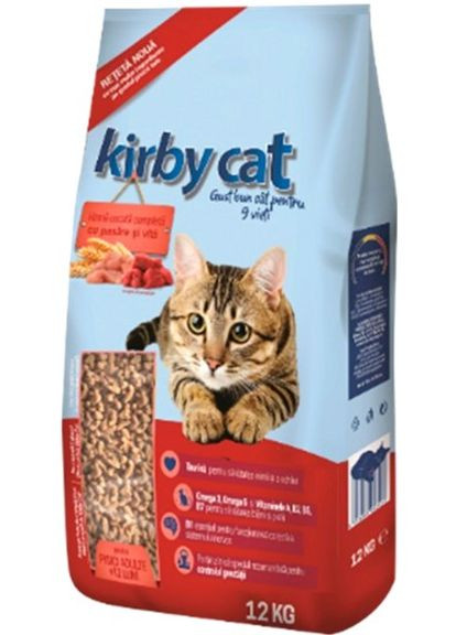 Сухой корм для котов курица и говядина 12 кг (5948308003819) Kirby Cat (279563450)