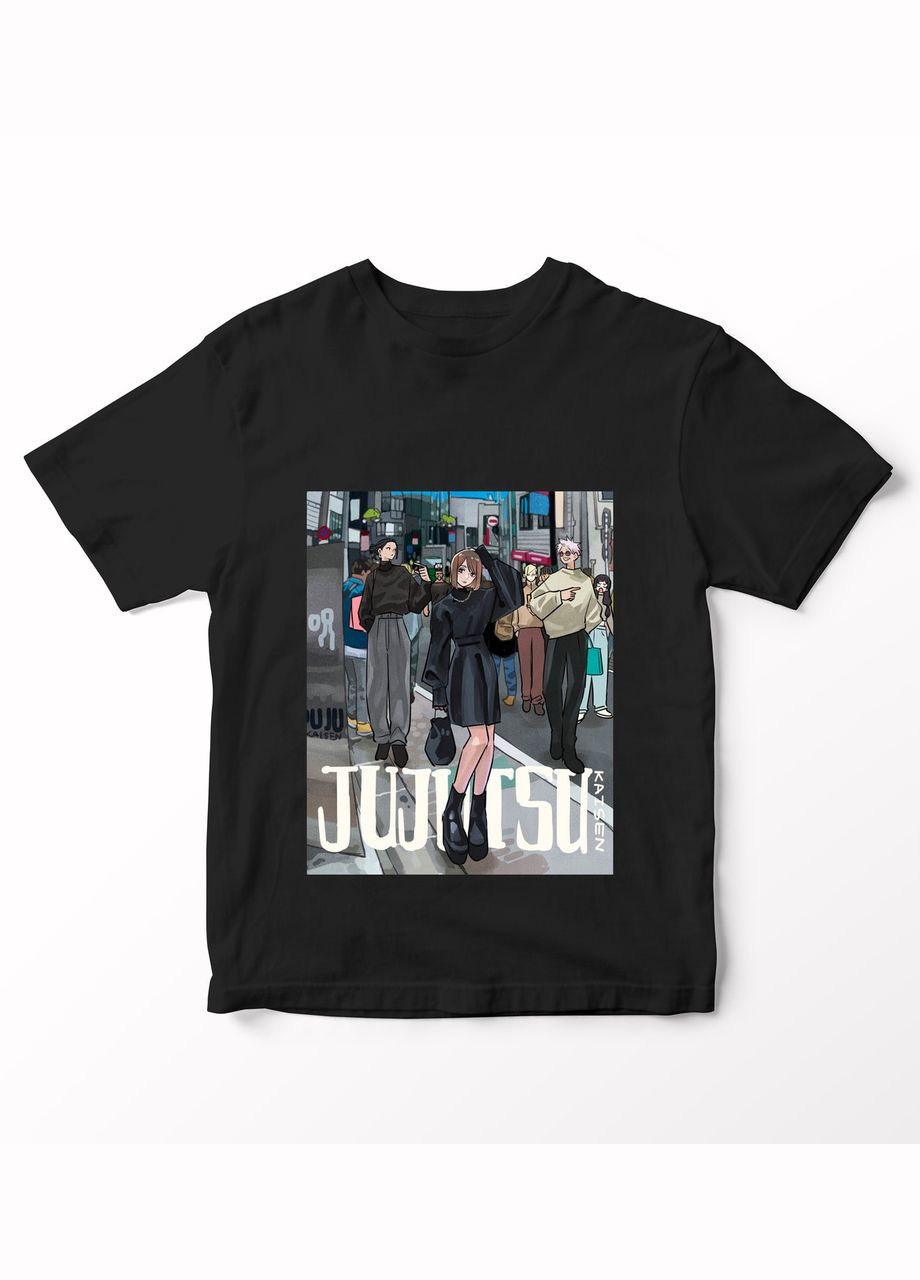 Черная футболка с аниме принтом магическая битва-59 No Brand