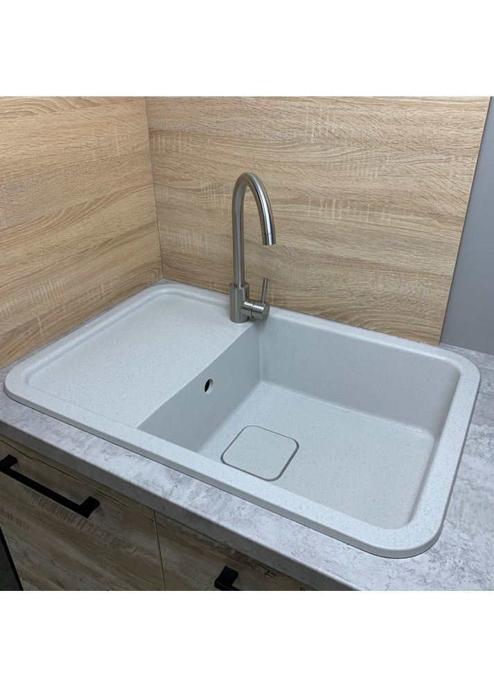 Кухонная мойка из искусственного камня/кварцевая 775х505х190мм, прямоугольная EXISTENCE Old-Stone Молочный (34560775505) Adamant (371191587)