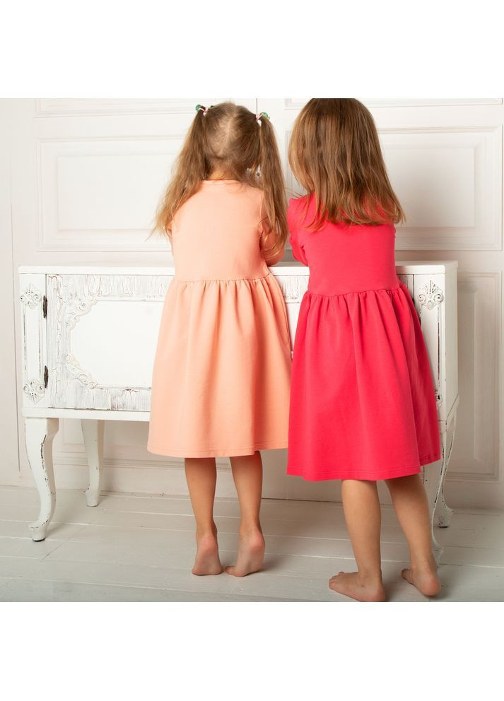 Пудровое платье с длинным рукавом для девочек трикотаж Trendy Tot (371262542)