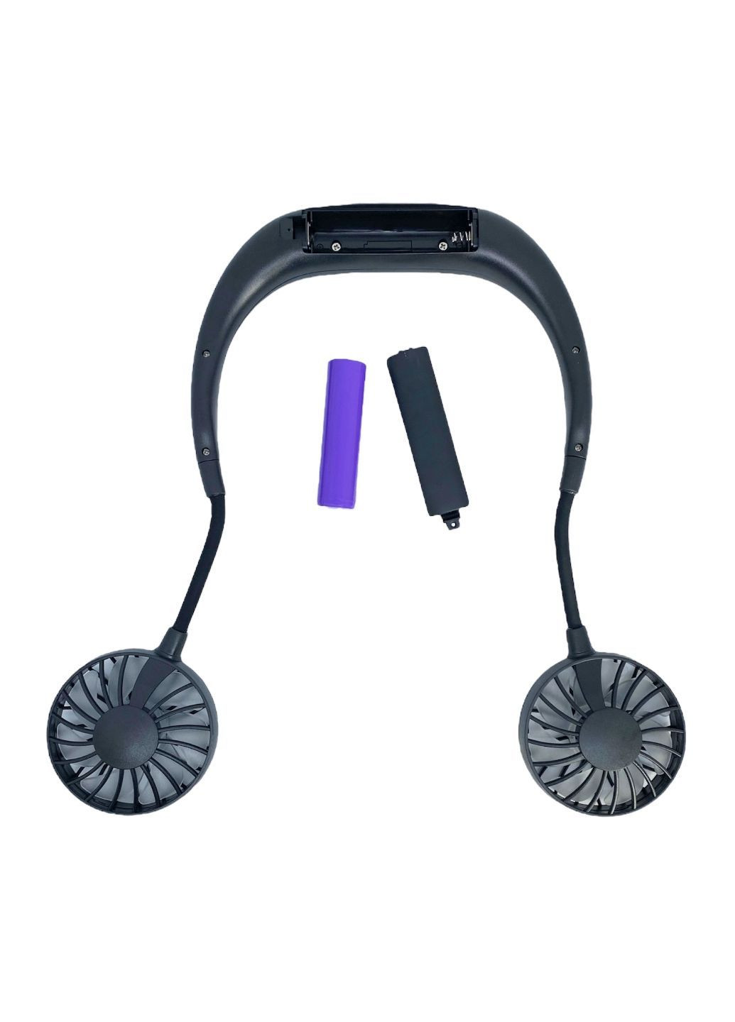 Вентилятор на аккумуляторе двойной на шею портативный зарядка от USВ ЮСБ черный Sports Necklace Fan No Brand (335821226)