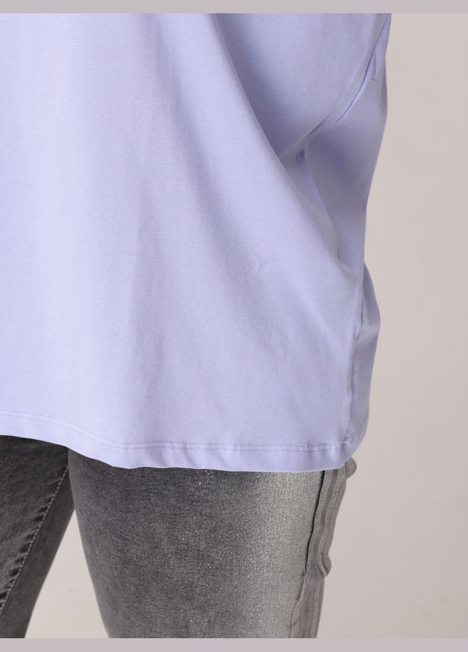 Футболка жіноча фіолетова широка подовжена однотонна JEANSclub Подовжена - (294755967)