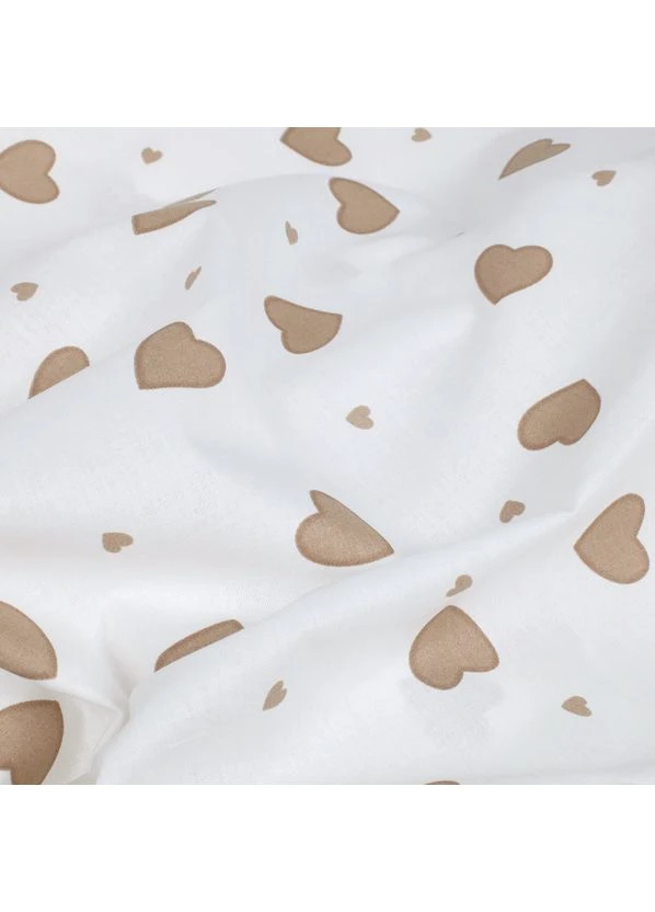 Євро постільна білизна з простирадлом на резинці BEIGE HEARTS CS2 (4822052400296) Cosas (393211431)