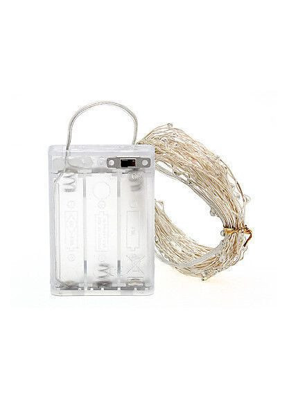 Светодиодная гирлянда Капля Росы 100 LED, 10м холодный белый свет, батарейки 3АА SunLamp (304390909)