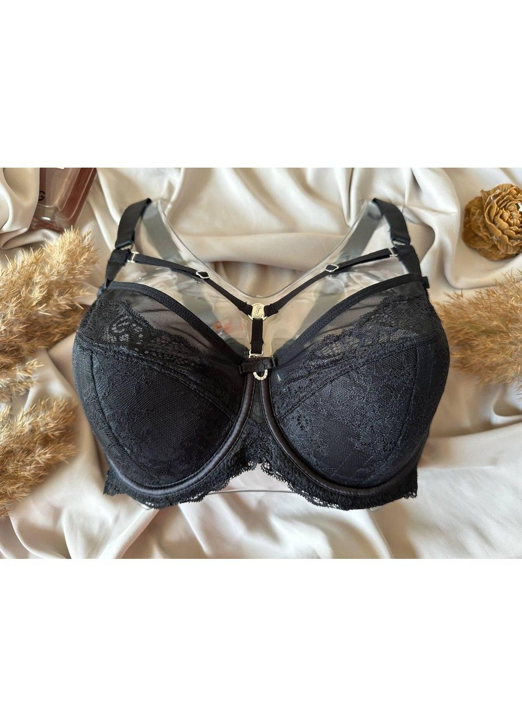 Чёрный бюстгальтер с портупеей 11841 черный Lanny Mode