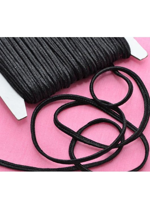 Шнур сутажный, плоский, 3 мм, черный No Brand (341730993)