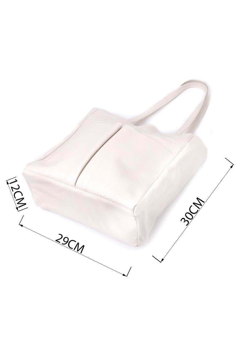 Містка сумка-шопер із натуральної шкіри бежева 22843 Shvigel (329195183)