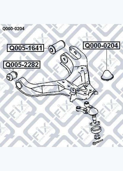 Отбойник переднего амортизатора Q000-0204 Паджеро Вагон L200 Паджеро Спорт 91-04 Q-FIX Pajero Sport (345741383)