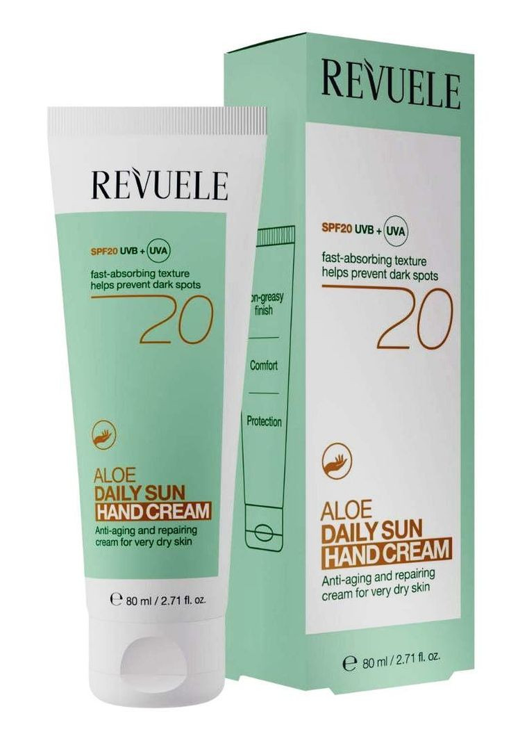 REVUELE Reveule SPF 20 ежедневный солнцезащитный из алоэ вера 80 мл — Крем, Болгария (329190188)