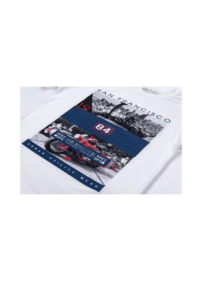 Бежева демісезонна футболка дитяча "84" (10154-128b-beige) Breeze