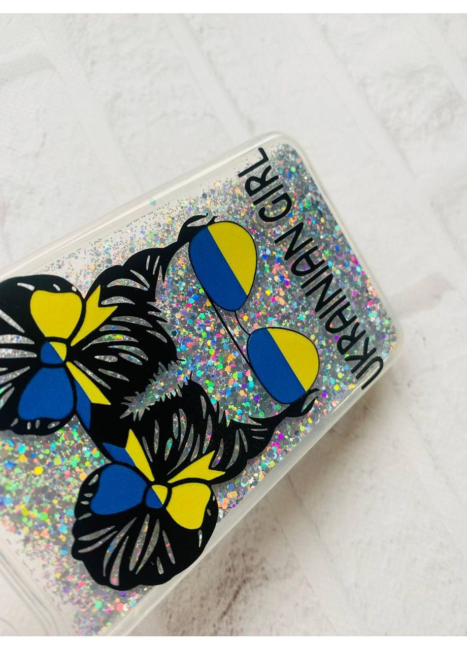 Чохол з плаваючими блискітками Samsung Galaxy A32 Срібний:: Українська дівчина (принт 113) Creative (360685553)