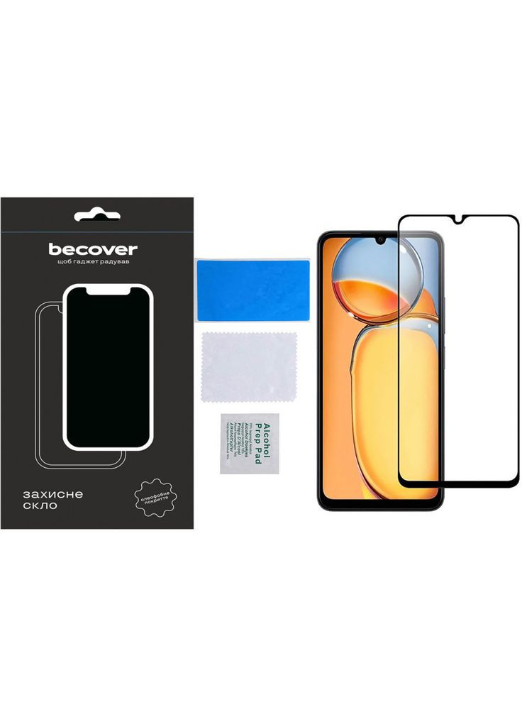 Стекло защитное Xiaomi Redmi 13C/Poco C65 Black (m346930) BeCover Xiaomi Redmi 13C / Poco C65 Black (367066831)