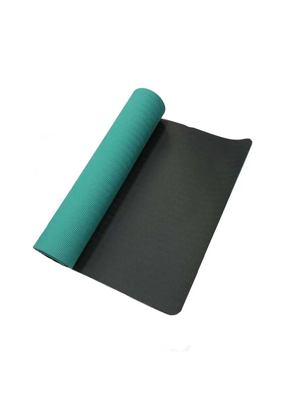 Коврик для йоги TPE YOGA MAT зеленый, серый Уни 173x61x0.6см LiveUp (367594925)