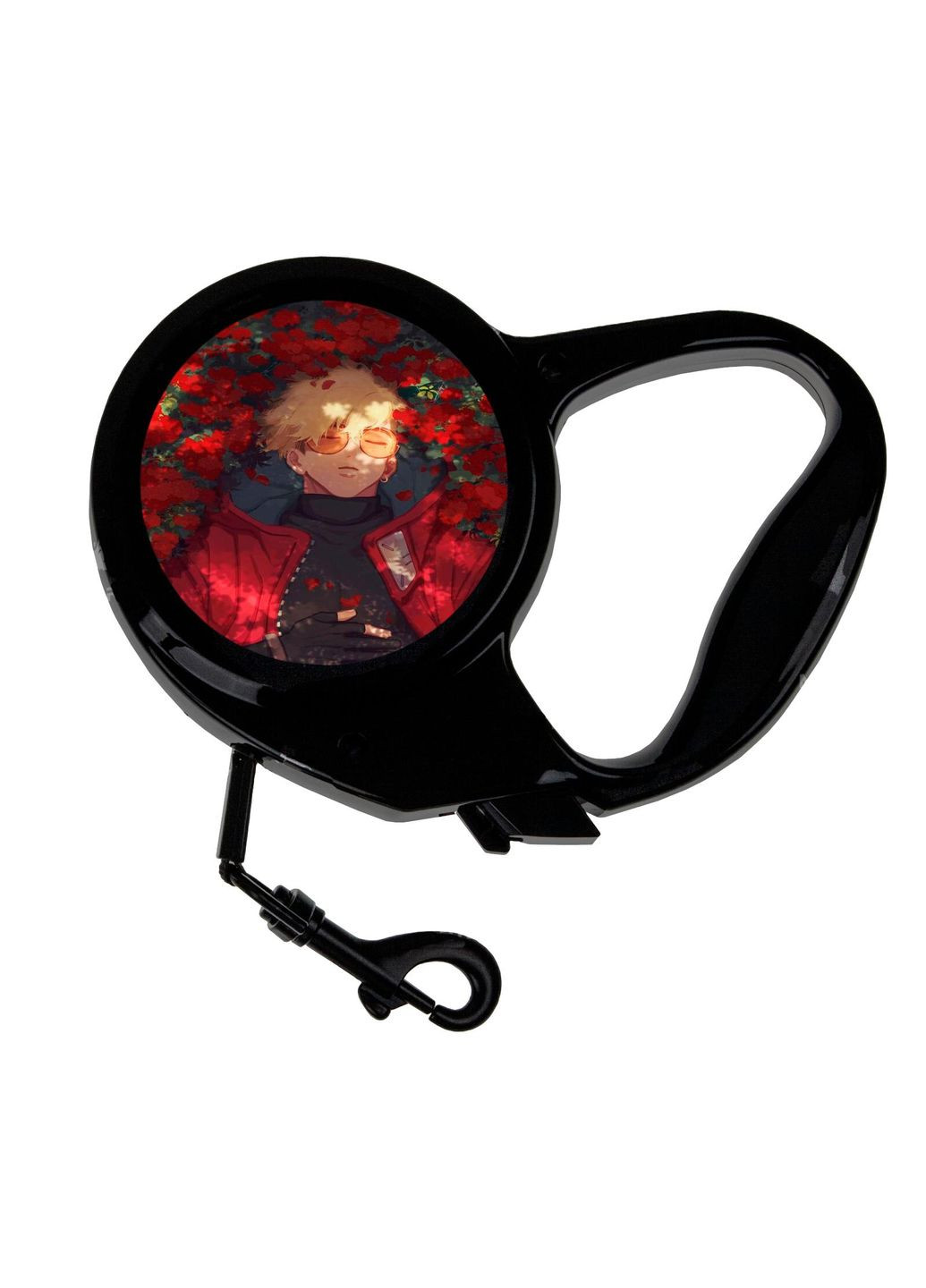 Поводок-рулетка для животных с принтом Аниме Триган #0017 3 м черный No Brand (309156547)