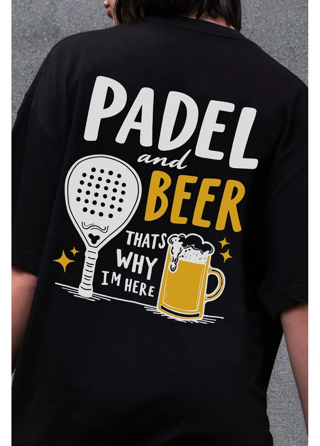 Оверсайз Футболка З Принтом Padel And Beer Without - (385204934)
