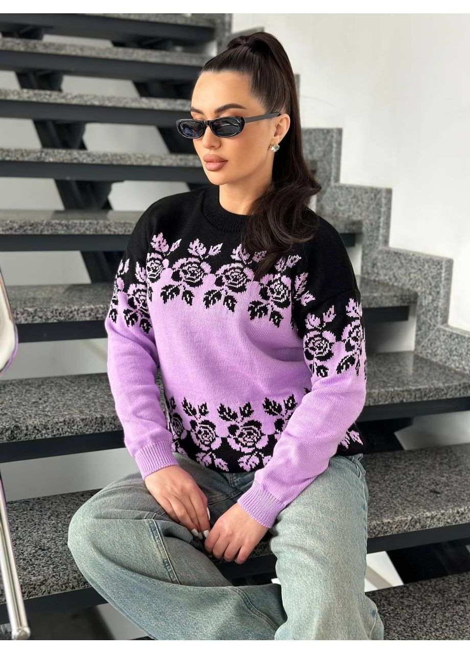 Бузковий демісезонний светр, колір бузковий No Brand