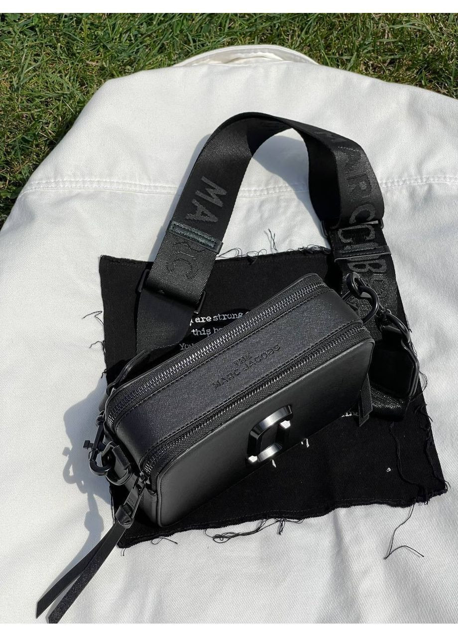 Жіноча сумка на плече Marc Jacobs The Snapshot Total Black чорна Марк Джейкобс крос боді Снапшот No Brand (364488342)
