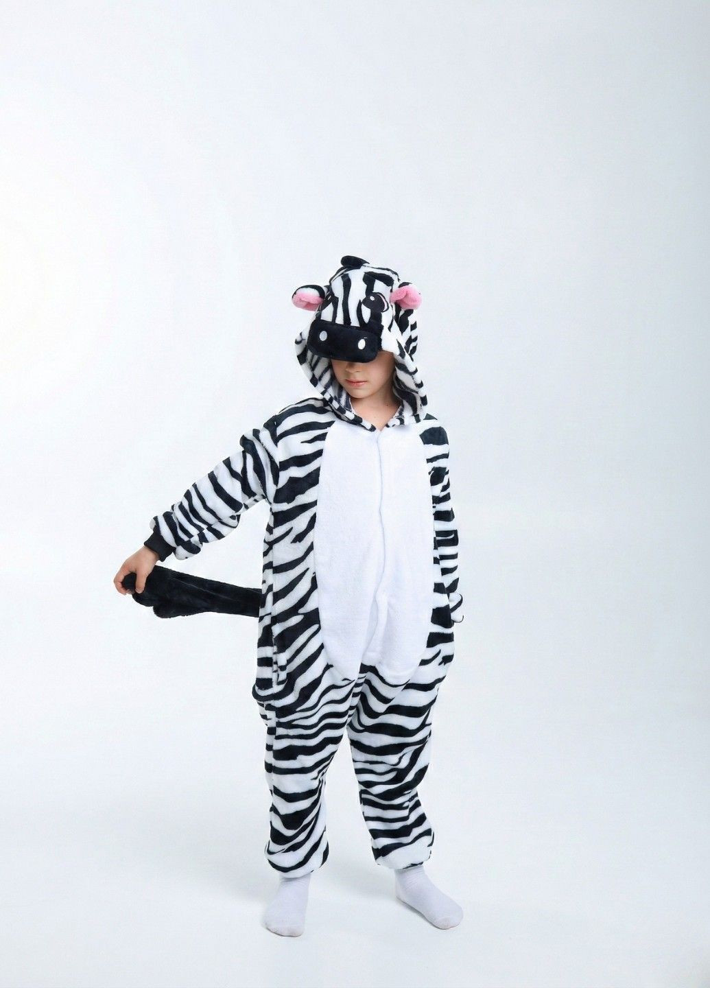 Кігурумі піжама Зебра дитяча чорно-біла плюшева Lalapka (369644976)