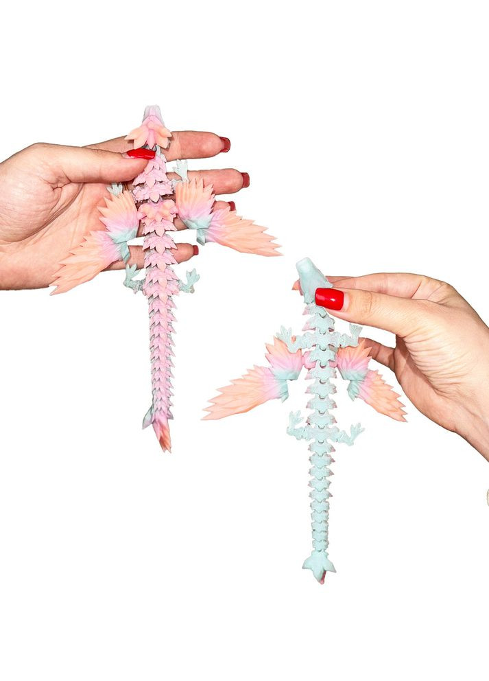 Іграшка-антистрес 3D-друкний рухомий Дракон — декоративна фігурка з PLA, 22 см (світиться в темряві) No Brand (366303797)