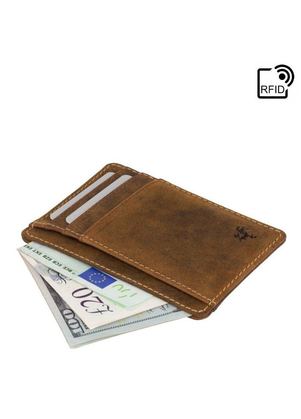 Мужской кожаный картхолдер VSL58 Stealth (Oil Tan) Visconti (323459022)