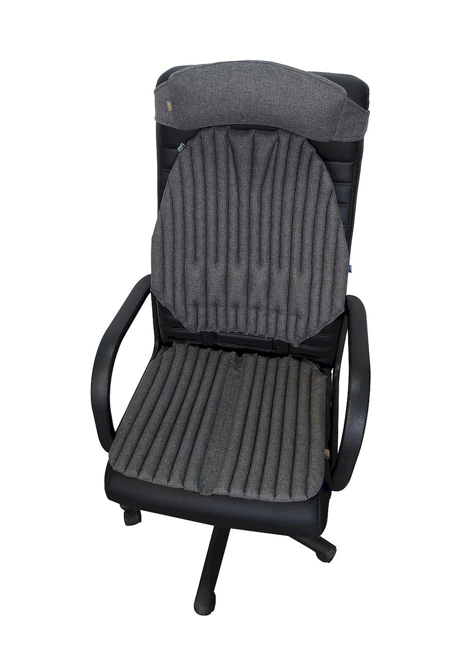 Ергономічні біо накидки - подушки на крісло керівника. Комплект 1+1+1. Сірі SF-1G2G3H-201KU Ekko Seat (353718862)