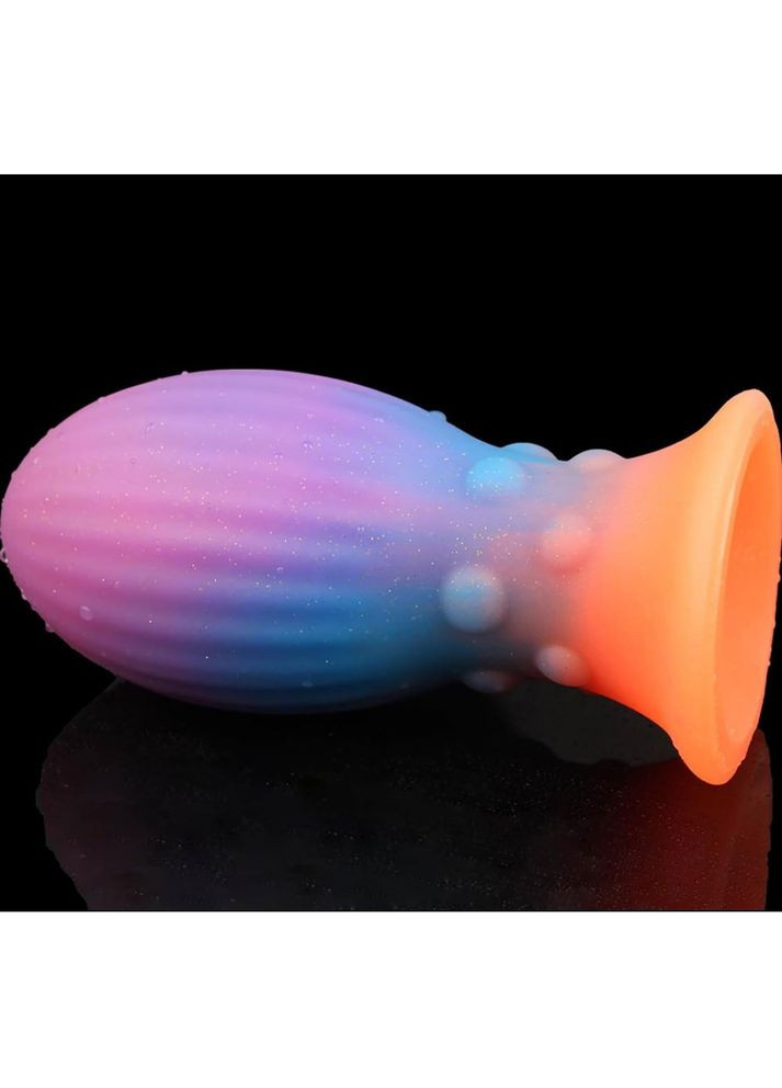 Анальний корок GLOW-Plug 3,8 см силіконовий на присосці фосфорний світить різні кольори No Brand (303909407)