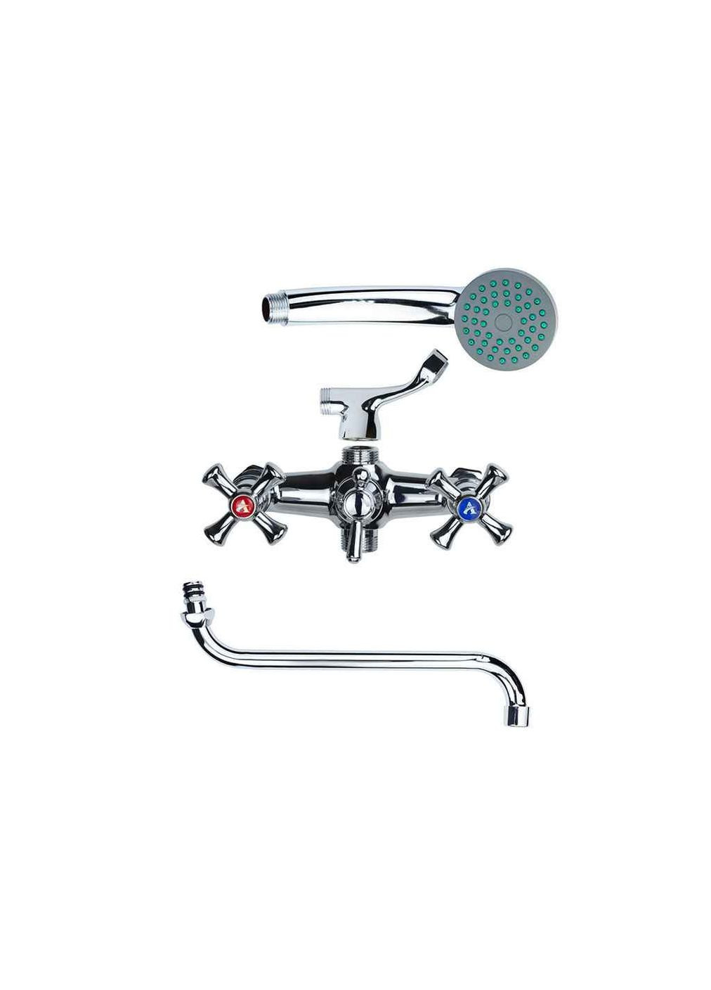 Смеситель встроенный PL 1/2 для ванны гусь изогнутый шаровой дивертор 9777220 AQUATICA (357219735)