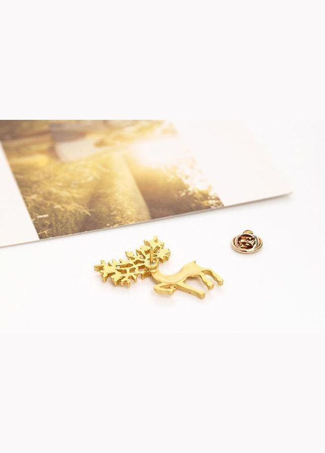 Брошка Благородный олень золотистый Nobrand (302893053)