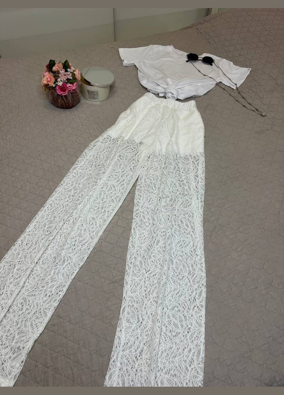 Жіночі мереживні штани вільного крою MonCher (335813701)