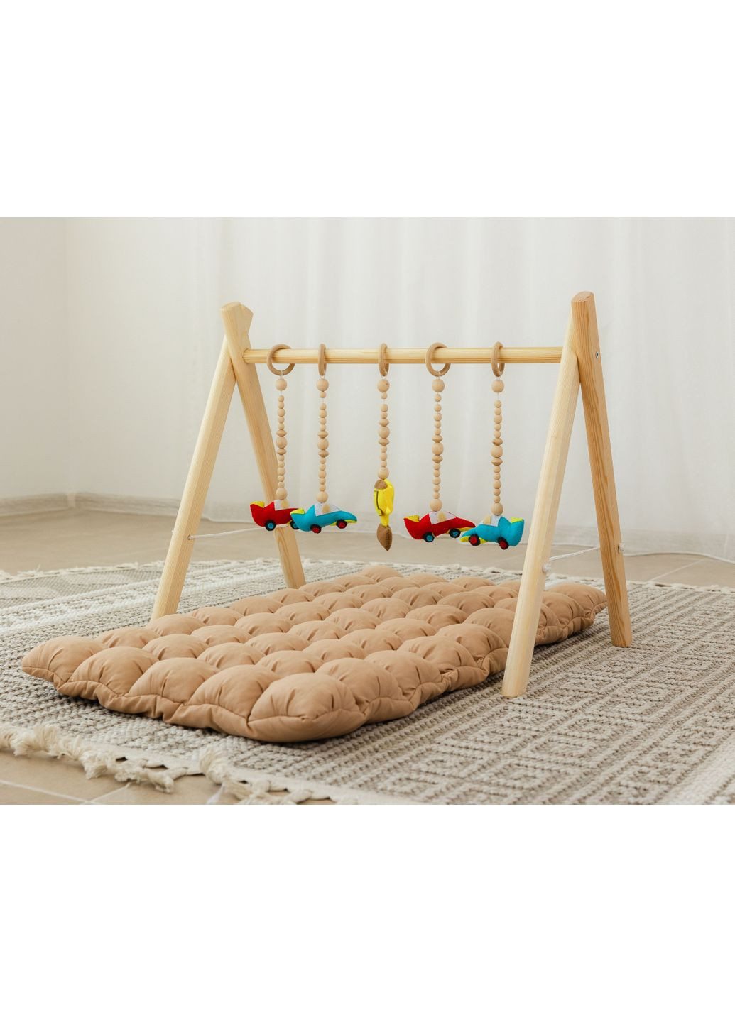 Мобіль дерев'яний підлоговий Бебі Джим XRMASTER Чемпіон з матрациком Капучино No Brand (350313842)
