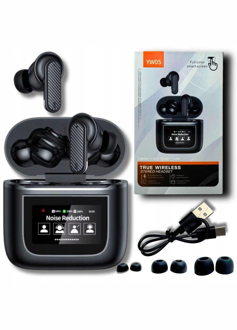 Бездротові навушники з сенсорним екраном, з'єднання по Bluetooth 5.4, з мікрофоном No Brand (356775875)