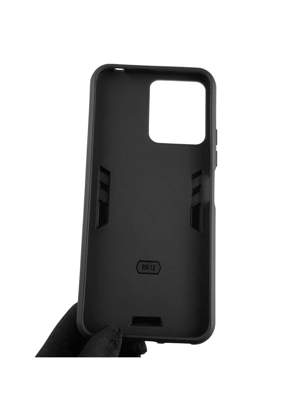 Чохол для телефона Redmi 12 4G броньований з магнітним кільцем-тримачем на сяомі редмі 12 4г чорний Xiaomi (366233442)