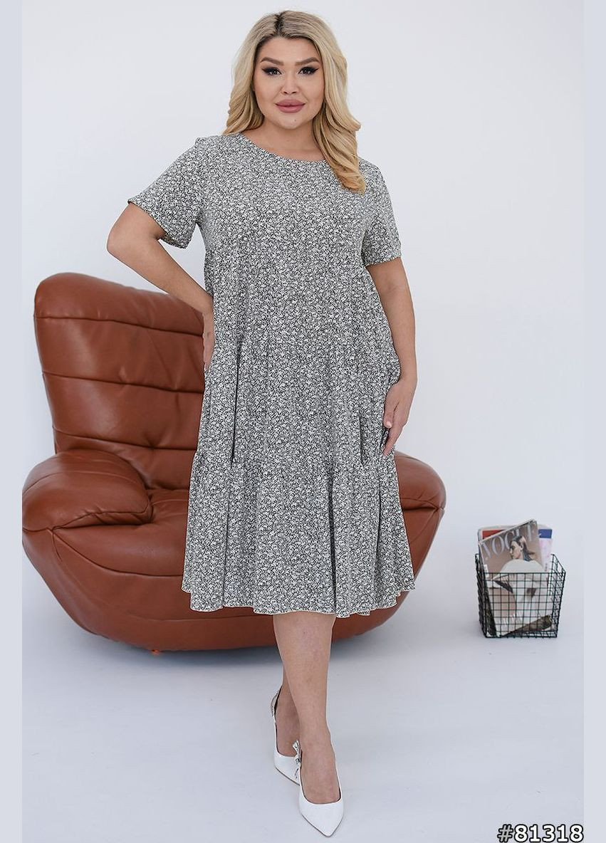 Оливкова (хакі) легке плаття великі розміри Fashion