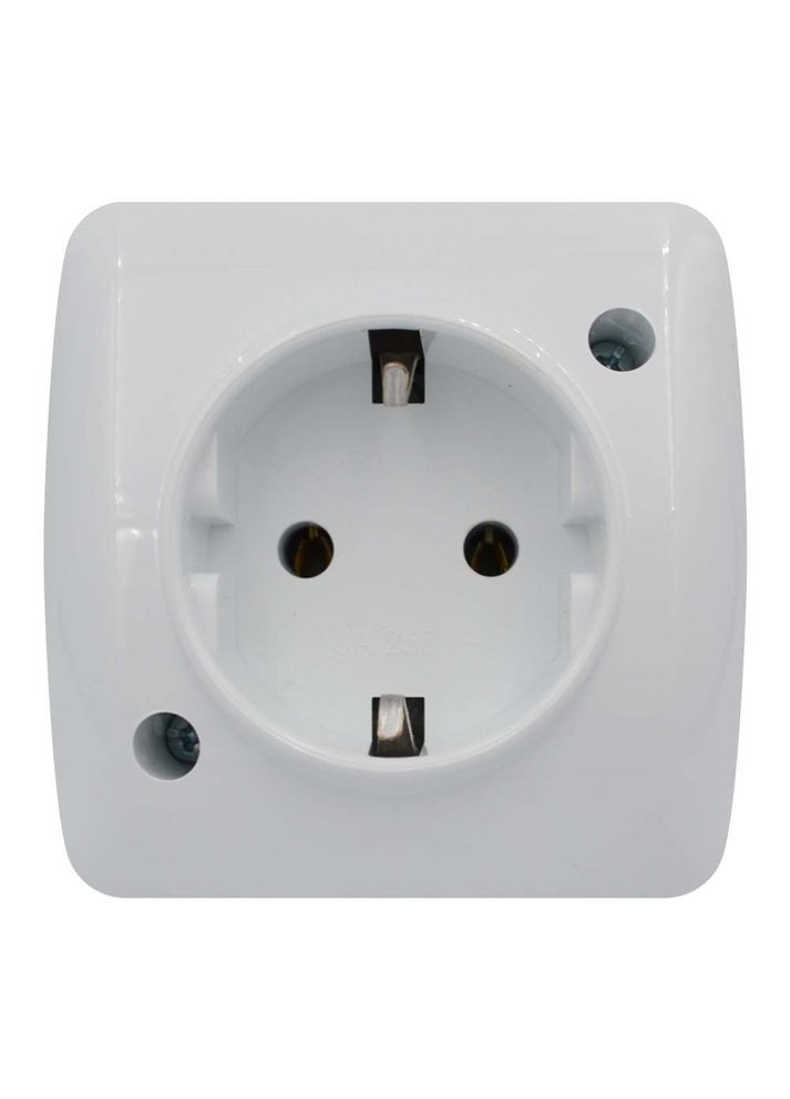 Розетка одинарна із заземленням ALSU накладна біла 504-010200-217 EL-BI (334847151)