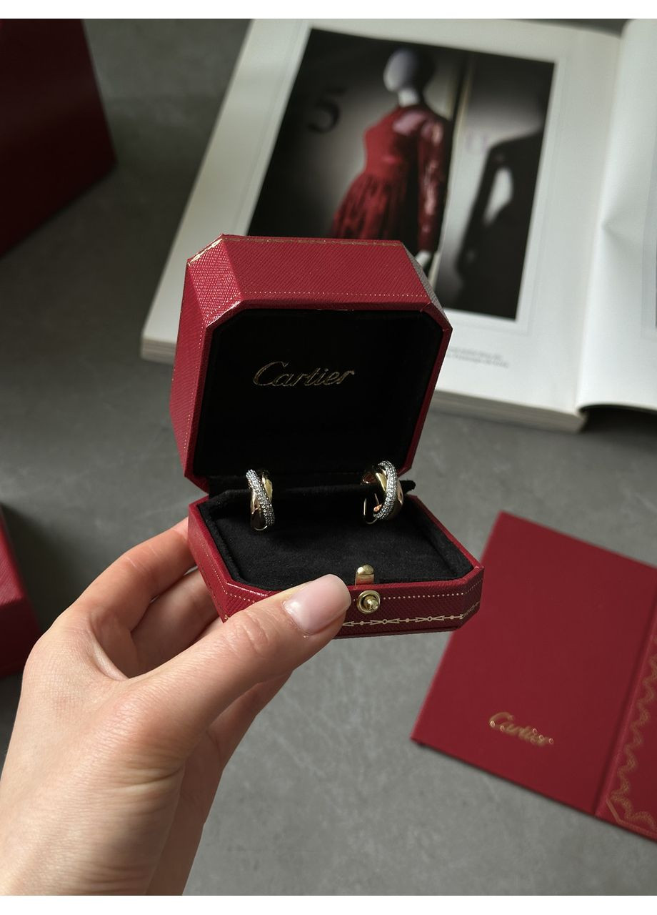 Cartier Trinity Earrings Half-Paved Diamond No Brand (362044570)